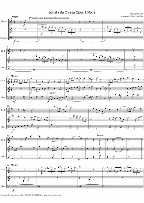 Sonata da Chiesa Op 1 nos 9-12