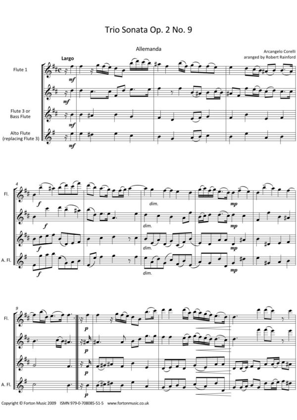 Trio Sonatas Opus 2 nos. 9-12