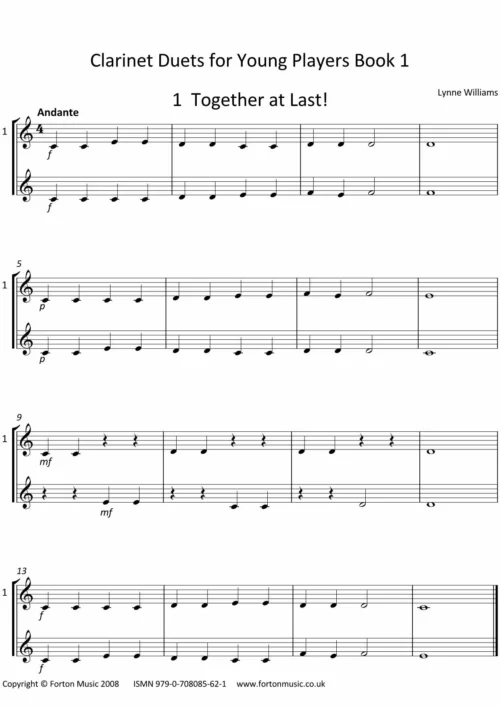 Clarinet Duets for Young Players Book 1