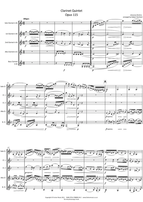 Clarinet Quintet Opus 115