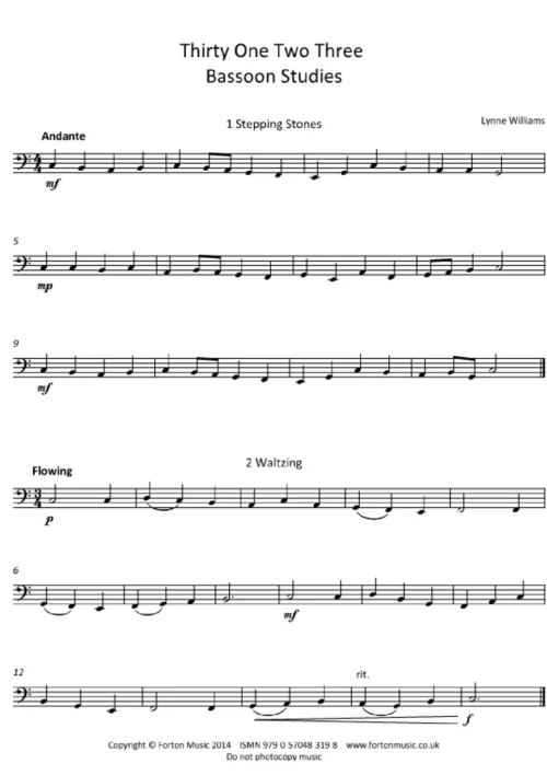 Thirty One Two Three Bassoon Studies