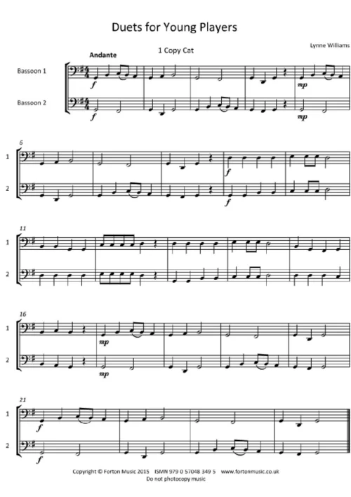 Duets for Young Players Book 1 Mixed Bsn