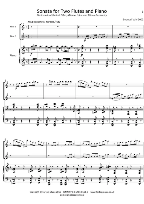 Sonata for Two Flutes and Piano